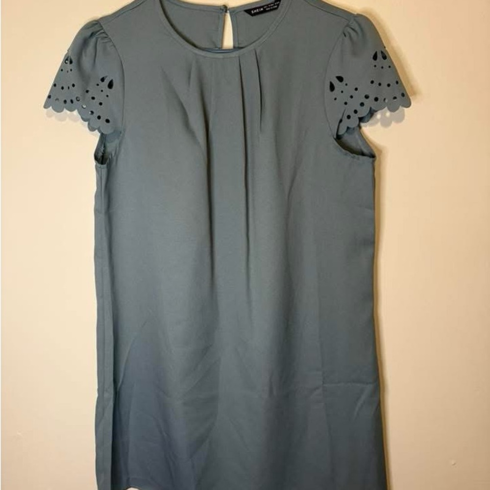 Blue Short Sleeve Dress